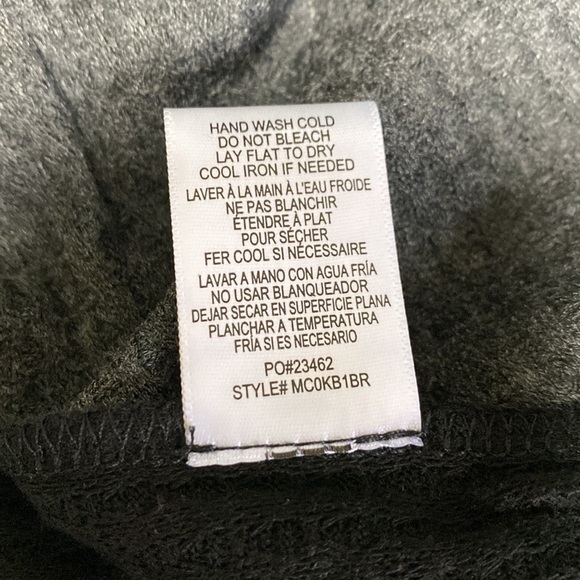 Bobeau Open Front Grey Black Colorblock Waffle Knit Cardigan - Picture 8 of 8